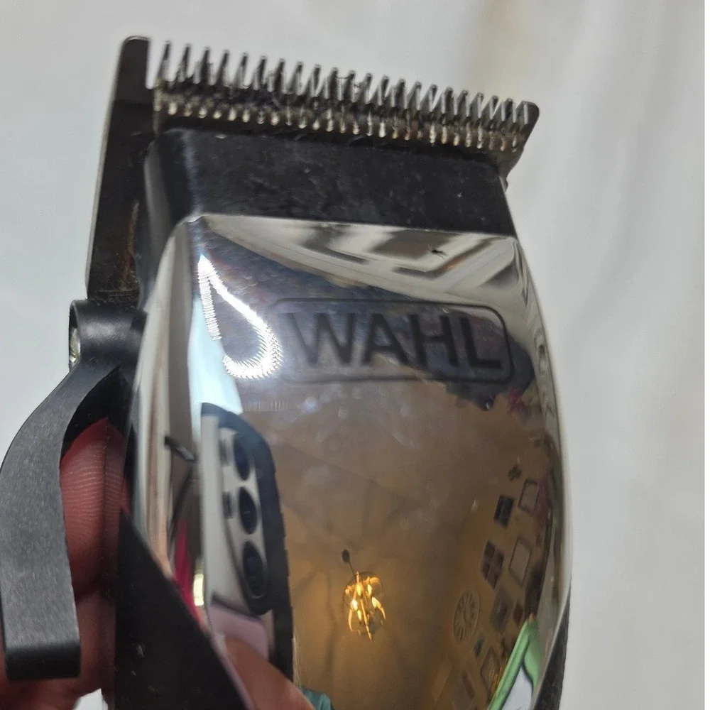 Wahl Precision Hair Clipper Model CMA Corded Electric Trimmer Chrome Black 9W A2
